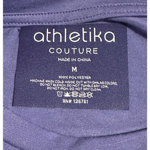 Athletika Couture Lavender Crew Neck Crop Top "Never Settle" Sz M - Picture 4 of 4